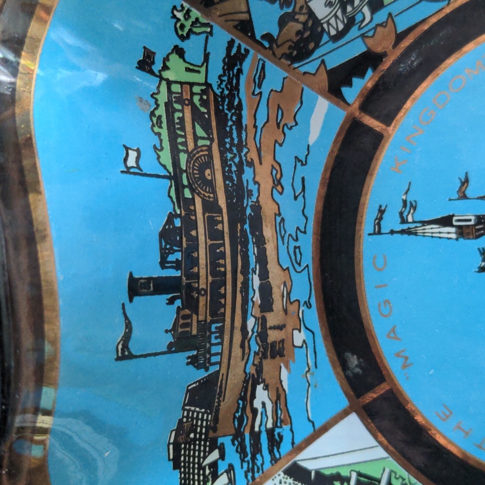 Walt Disney World Souvenir Plate Glass Bowl Candy Dish Memorabilia Vinta… - Picture 3 of 11